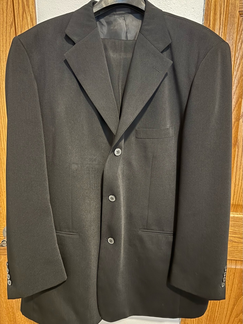 Stacy Adams Men's Black Three-Button Suit Jacket